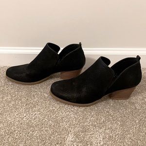 Black suede ankle booties
